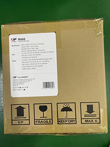 ALLPOWERS Portable Power Station R600, 299Wh LiFeP04 Battery with 2x 600W