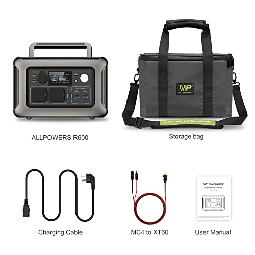 ALLPOWERS Portable Power Station R600, 299Wh LiFeP04 Battery with 2x 600W