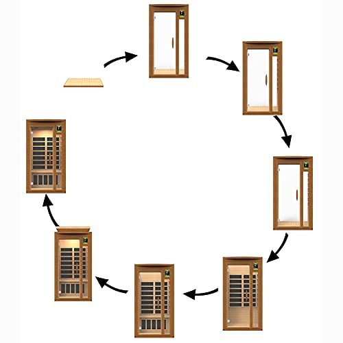 Dynamic Barcelona 1 to 2 Person Hemlock Wood Low EMF FAR Infrared Sauna For Home