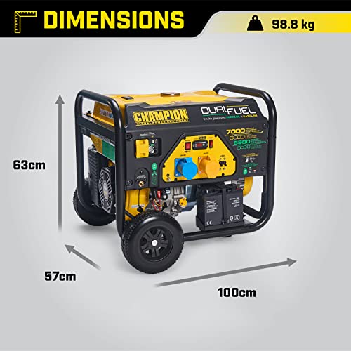 Champion Power Equipment CPG7500E2-DF 7000 Watt LPG Dual Fuel Portable Frame Generator