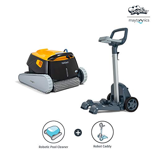 Dolphin Triton PS Robotic Pool Vacuum Cleaner with Universal Caddy for Pool Cleaning