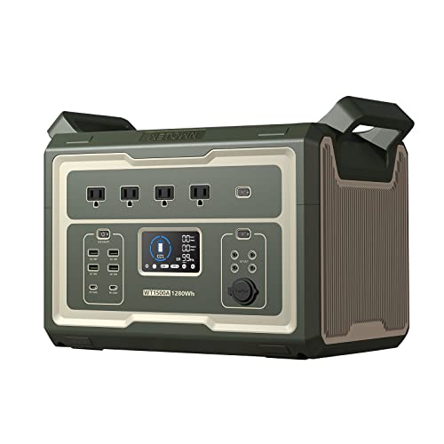 WETOWN Power Station 1500W Solar Generator 1280Wh UPS Battery LiFePO4 Power Station
