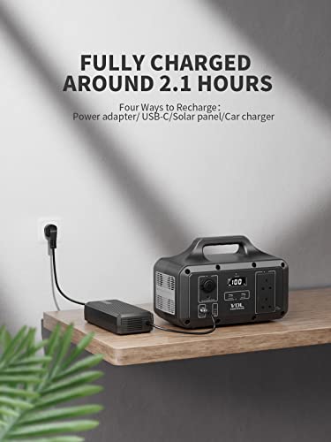 VDL Portable Power Station 800W/510Wh, Lightweight Li-ion Battery Backup