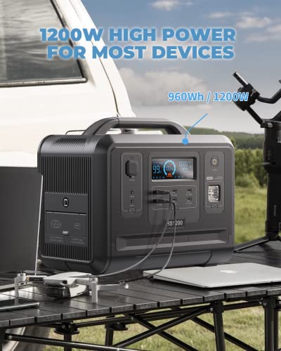 VDL Portable Power Station 960Wh/1200W, LiFePO4 Battery Fully Charged Within 1 Hour