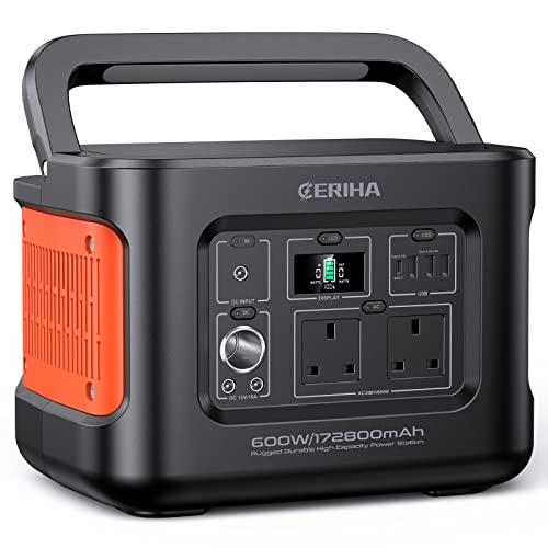 CERIHA 600W Portable Power Station UK, 622Wh Solar Generator