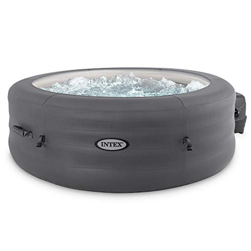 Intex 28481E Simple Spa 77in x 26in 4-Person Outdoor Portable Inflatable Round Heated Hot Tub Spa with 100 Bubble Jets