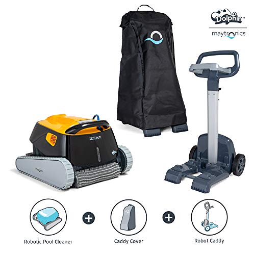 Dolphin Triton PS Robotic Pool Vacuum Cleaner with Universal Caddy and Classic