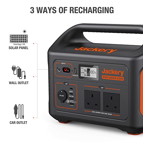 Jackery Portable Power Station Explorer 1000, 1002WH Solar Mobile Lithium Battery
