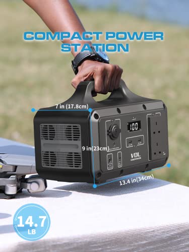 VDL Portable Power Station 800W/510Wh, Lightweight Li-ion Battery Backup