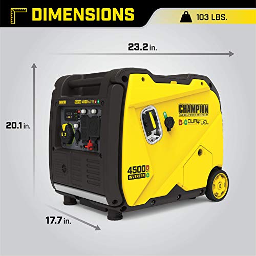 Champion Power Equipment 200988 4500-Watt Dual Fuel RV Ready Portable Inverter Generator