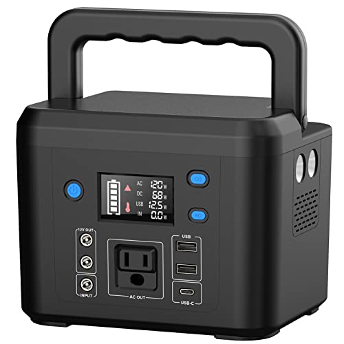 200W Portable Power Station, Powkey 120Wh/33,000mAh Power Bank