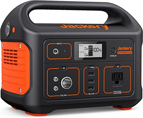 Jackery Portable Power Station Explorer 500, 518Wh Outdoor Solar Mobile Generator