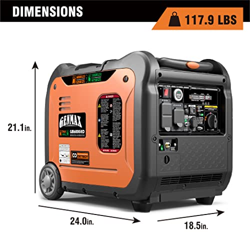 GENMAX Portable Inverter Generator, 6000W Super Quiet Gas Propane Powered Engine