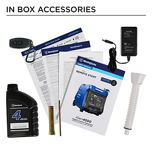 Westinghouse Outdoor Power Equipment 4500 Peak Watt Super Quiet Portable Inverter Generator