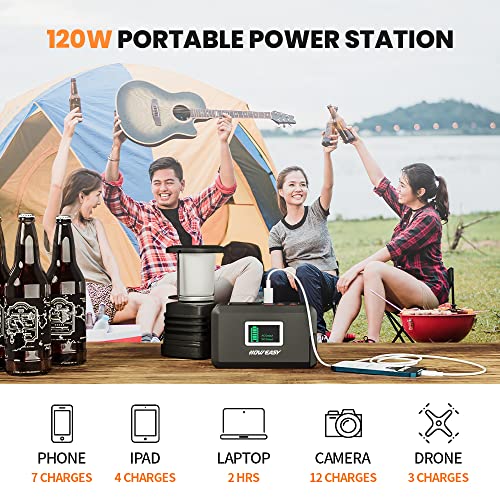 HOWEASY 120W Portable Power Station, 88WH Solar Generator
