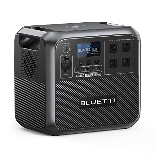 BLUETTI Portable Power Station AC180, 1152Wh LiFePO4 Battery Backup