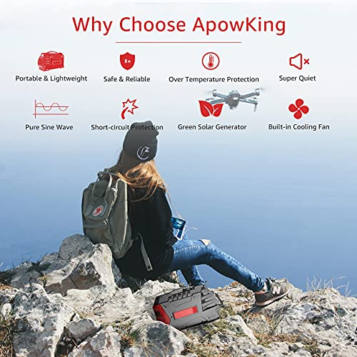 500W Portable Power Station, 296Wh Solar Generator Backup Battery