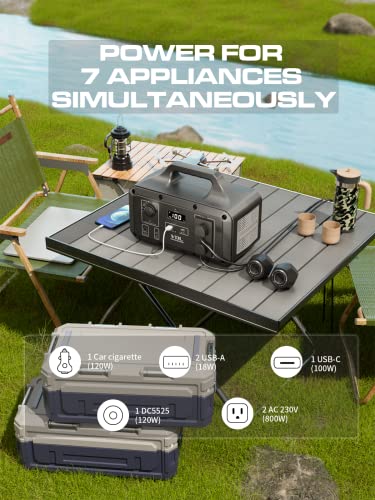 VDL Portable Power Station 800W/510Wh, Lightweight Li-ion Battery Backup