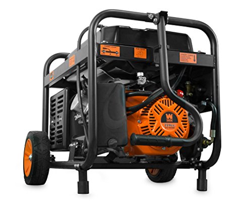 WEN DF475T Dual Fuel 120V/240V Portable Generator with Electric Start Transfer Switch Ready