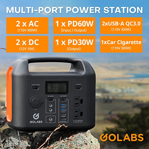 GOLABS R300 Portable Power Station, 299Wh LiFePO4 Battery Backup