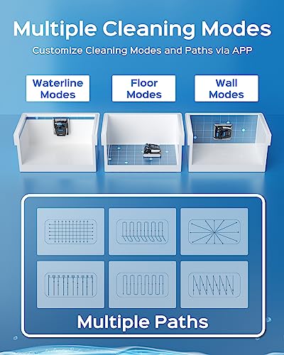 WYBOT APP Control Robotic Pool Cleaner with Smart Route Planning, Wall Climbing,