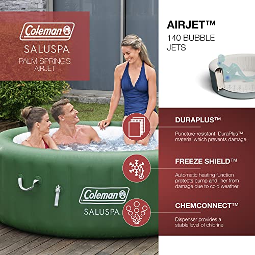 Coleman SaluSpa Inflatable Hot Tub Spa | Portable Hot Tub with Heated Water System and 140 Bubble Jets