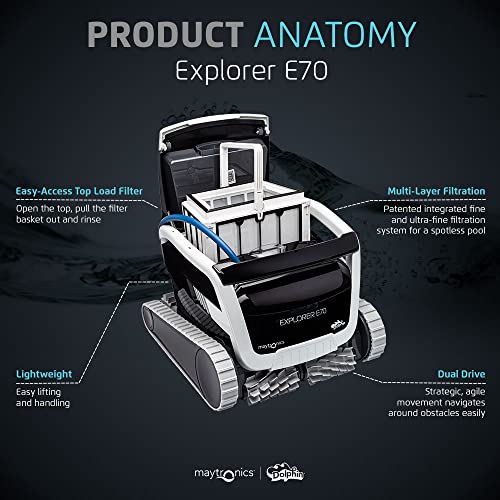 DOLPHIN Explorer E70 Robotic Pool Vacuum Cleaner with Wi-Fi