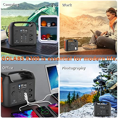 GOLABS R300 Portable Power Station, 299Wh LiFePO4 Battery Backup