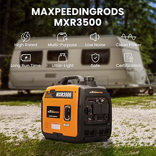 maXpeedingrods 3300W Portable Inverter Generator Petrol Silent Pure Sine Wave Generator for Camping, RV Travel, Home, or Jobsites