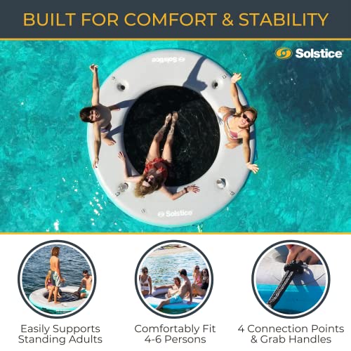 Solstice 8' Circular Mesh Inflatable Floating Dock Platform for Beach, Lake