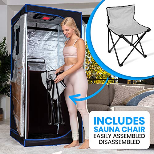 SereneLife Portable Full Size Infrared Home Spa| One Person Sauna |