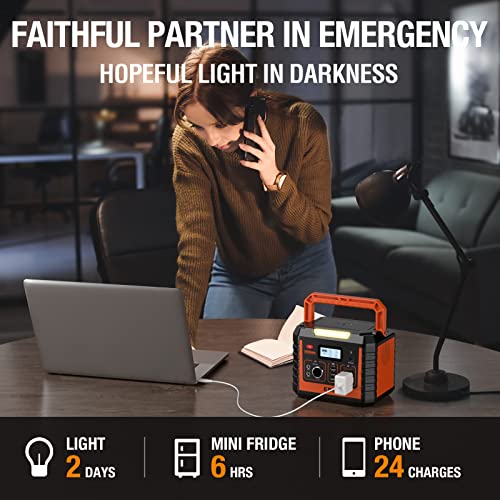 EBL Portable Power Station 300, 110V/330W Pure Sine Wave Solar Generator