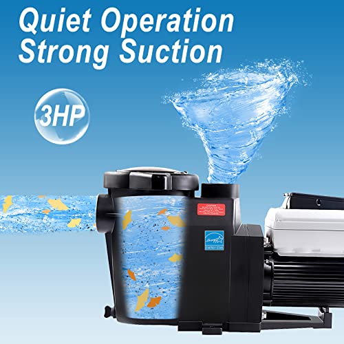 BLUE WORKS Variable Speed Pump 3HP Pool Pump Inground Energy Star Certified, 220V-240V, 2-Year Limited USA Warranty, BLPVS2030P