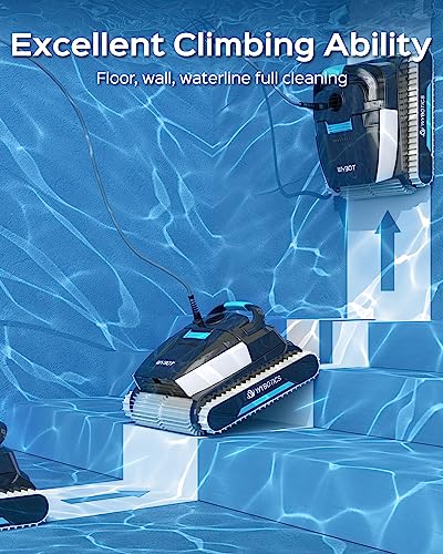 WYBOT APP Control Robotic Pool Cleaner with Smart Route Planning, Wall Climbing,