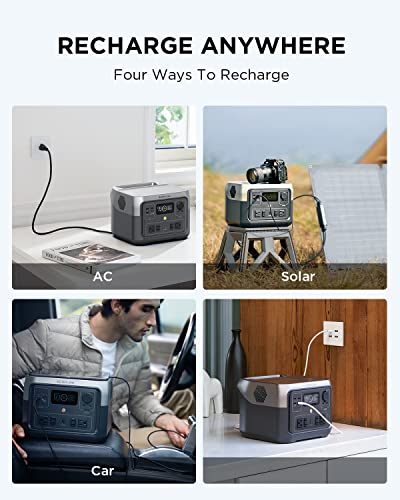 EF ECOFLOW Portable Power Station RIVER 2 Max, 512Wh LiFePO4 Battery/ 1 Hour Fast Charging