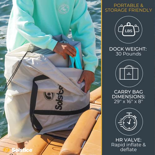 Solstice 8' Circular Mesh Inflatable Floating Dock Platform for Beach, Lake