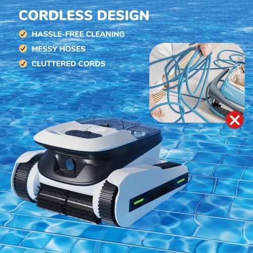 Seauto Seal Robot Pool Cleaner - Cordless Automatic Vacuum,Wall-Climbing Pool Cleaners
