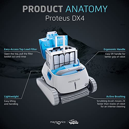 Dolphin Proteus DX4 Robotic Pool Vacuum Cleaner with Universal Caddy