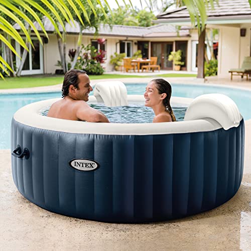Intex 28431EP PureSpa Plus 85 Inch Diameter 6 Person Portable Inflatable Hot Tub Spa with 170 Bubble Jets