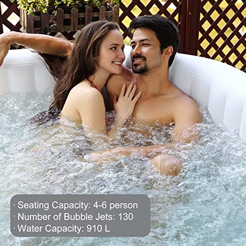 RELXTIME Inflatable Hot Tub Spa, 4-6 Person Blow Up Portable Hottub 73'' x 25.6'' AirJet