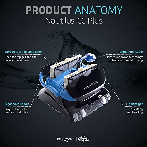 Dolphin Nautilus CC Plus Robotic Pool Vacuum Cleaner with Universal Caddy