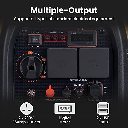 maXpeedingrods 2300W Portable Inverter Generator 4 Stroke Silent