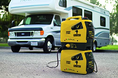 Champion Power Equipment 8200i-E-DF-EU Petrol + Gas (2000 Watt, Power Inverter Generator