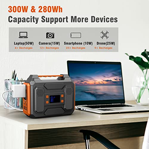 Power Station 300W,ZeroKor Outdoor Portable Power Pack 280Wh/75000mAh