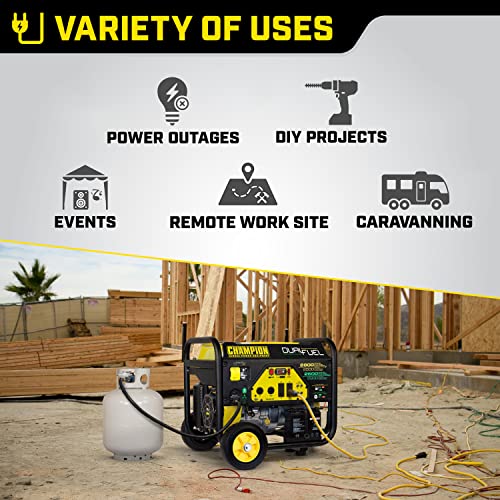 Champion Power Equipment CPG7500E2-DF 7000 Watt LPG Dual Fuel Portable Frame Generator