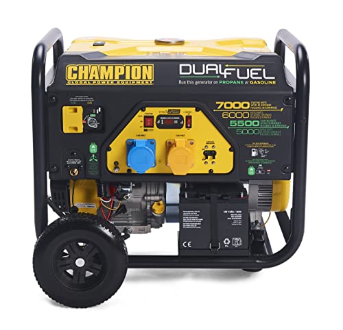 Champion Power Equipment CPG7500E2-DF 7000 Watt LPG Dual Fuel Portable Frame Generator