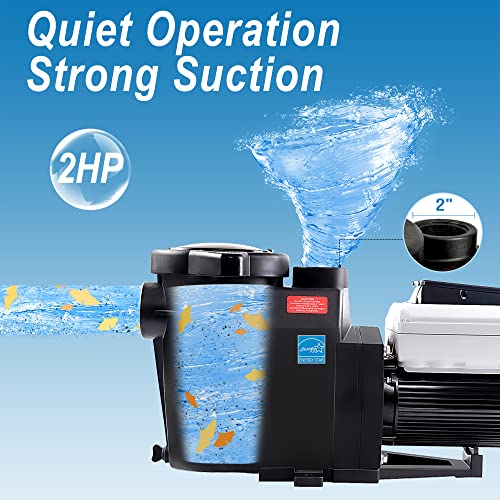 BLUE WORKS Variable Speed Pool Pump Inground, Inground Pool Pump 2HP