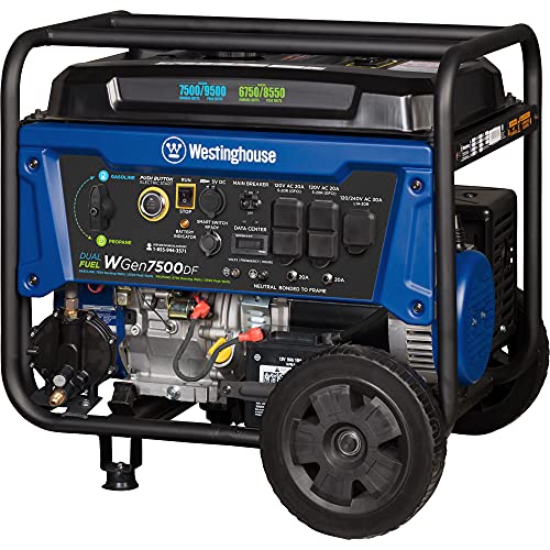 Westinghouse Outdoor Power Equipment 9500 Peak Watt Dual Fuel Home Backup Portable Generator