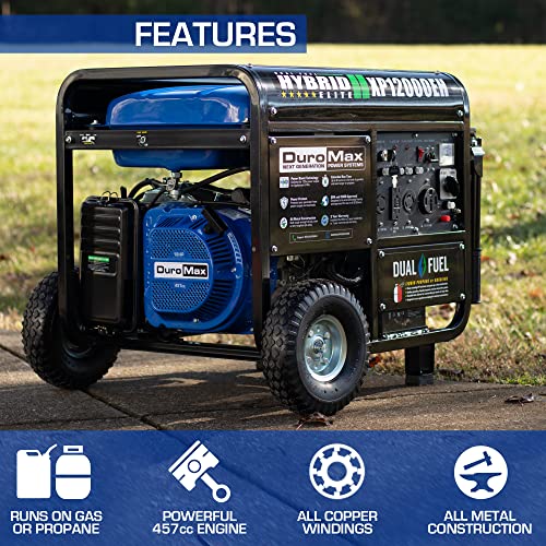 DuroMax XP12000EH Generator-12000 Watt Gas or Propane Powered Home Back Up