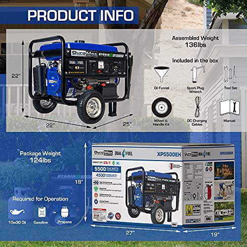 DuroMax XP5500EH Electric Start-Camping & RV Ready Portable Generator